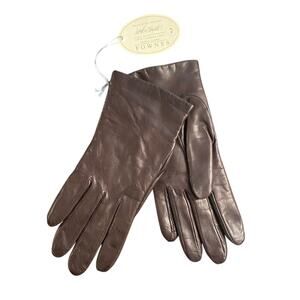 NWT Lord & Taylor Fownes Cashmere Lined Brown Metisse Leather Gloves Size 7